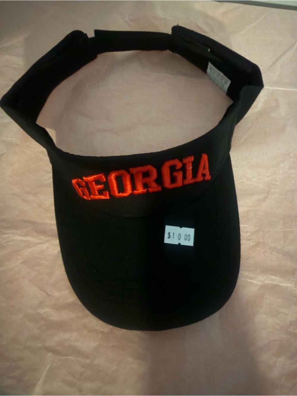 Georgia Embroidered Black Visor - Unbranded